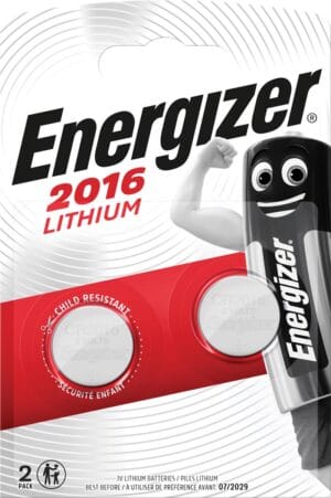 Energizer knoopcel CR2016, blister van 2 stuks — niet-oplaadbare batterijen