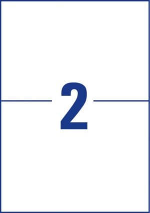 Avery Zweckform 3655 universele etiketten Ultragrip - 210 × 148 mm, 2 per vel, 100 vel — productfoto 2