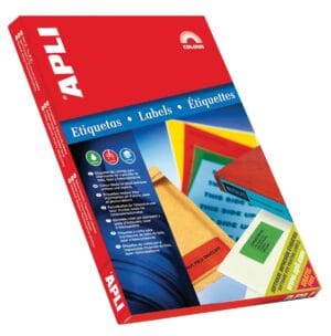 Doos Apli gekleurde etiketten A4 met rode etiketten van 70 x 37 mm