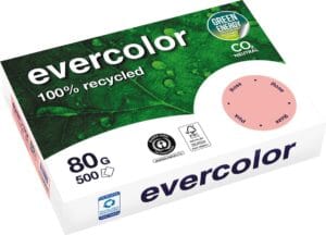Clairefontaine Evercolor, gekleurd gerecycleerd papier, A4, 80 g, 500 vel, roze — gekleurd papier