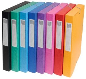 Exacompta Exabox elastoboxen A4 in acht geassorteerde kleuren met elastieken sluiting