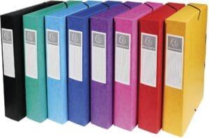 Exacompta Exabox elastobox A4 in acht geassorteerde kleuren met elastieken sluiting