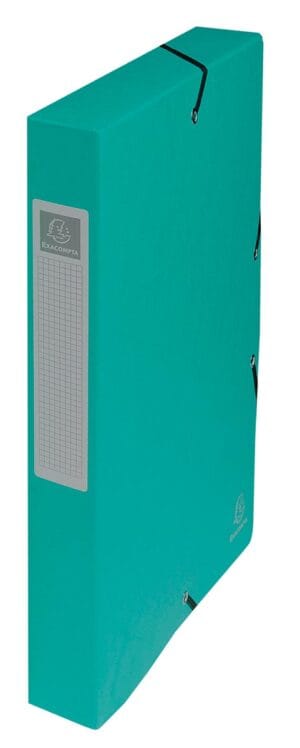 Groene Exacompta Exabox elastobox van karton voor A4 met rug van 4 cm