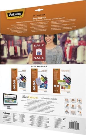 Fellowes Admire EasyDisplay lamineerhoezen A3 - zelfklevend, 2 Ć 80 micron, pak van 25 stuks ā productfoto 2
