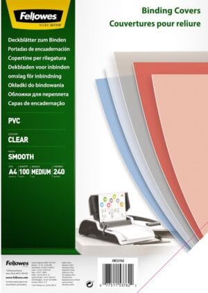 Transparante Fellowes omslagen A4 van 240 micron, pak van 100 stuks
