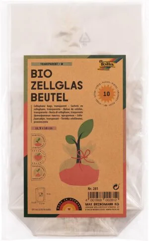 Pak met 10 transparante Folia cellofaanzakjes van 115 × 190 mm