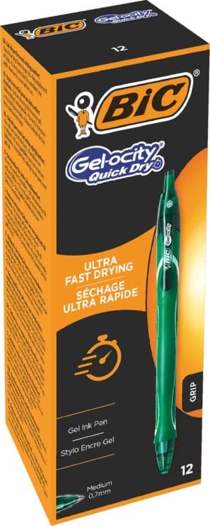Bic Gel-ocity Quick Dry gelroller - groen, medium punt 0,7 mm — productfoto 2