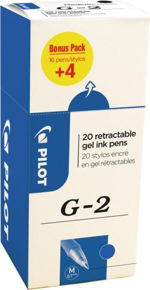 Pilot G-2 gelroller medium blauw - value pack 16 + 4 stuks ā productfoto 2
