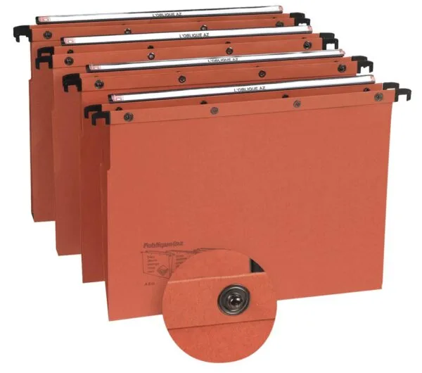 L'Oblique hangmappen voor laden AZO tussenafstand 330 mm (A4), V-bodem, oranje - Afbeelding 2