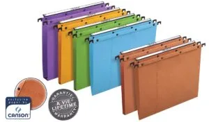 Oranje Elba L'Oblique hangmap folio met metalen hangstrip en drukknoppen