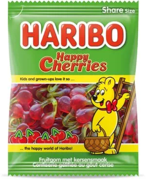 Haribo snoep kersen, zak van 185 g — drank en eetwaren