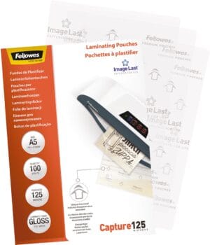 Fellowes Capture125 lamineerhoes A5 - 250 micron (2 × 125), glanzend, pak van 100 stuks — productfoto 2
