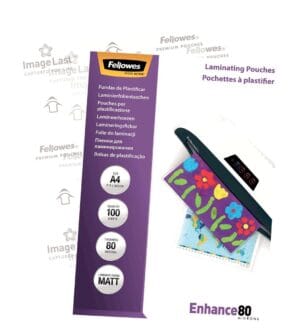 Pak Fellowes Enhance80 lamineerhoezen A4 van 160 micron met 100 stuks