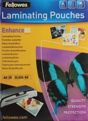 Pak Fellowes Enhance80 lamineerhoezen A5 van 160 micron met 25 stuks