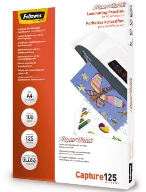 Fellowes Capture125 Super Quick lamineerhoes A4 - 250 micron (2 × 125 micron), pak van 100 stuks — productfoto 2