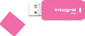 Integral Neon USB 2.0 stick - 16 GB, roze ā productfoto 2