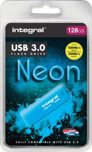 Integral USB3 Neon 128GB BL — usb sticks