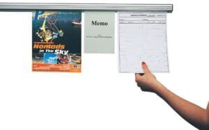 Jalema Grip presentatiesysteem van 90 cm in zwart aluminium met kunststof rolletjes