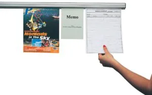 Jalema Grip presentatiesysteem van 90 cm in zwart aluminium met kunststof rolletjes