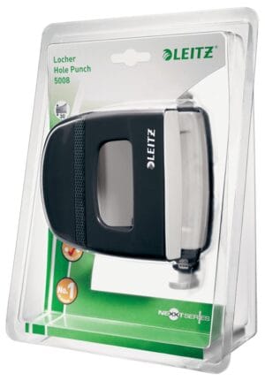 Leitz Nexxt perforator, 30 blad, zwart, op blister — detail 2