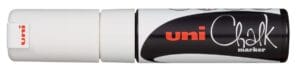 Uni-ball krijtmarker wit met beitelvormige punt van 8 mm