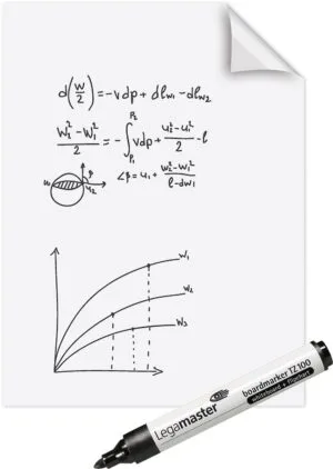 Rol Legamaster Magic-Chart whiteboardfolie van 60 × 80 cm met 25 witte vellen