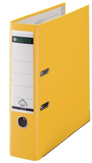 Gele Leitz 180° ordner A4 met rug van 8 cm en hefboommechanisme