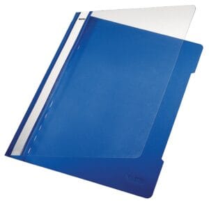Leitz snelhechtmap blauw A4 met transparant voorblad en metaalmechanisme