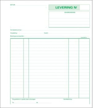 Exacompta leveringen, ft 21 x 18 cm, tripli (50 x 3 vel), Nederlandstalig — bedrijfsformulier