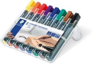 Staedtler Lumocolor 350 permanent marker - schuine punt, 2 - 5 mm, etui van 8 stuks — productfoto 2