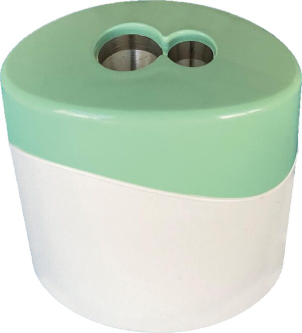 M+R Green Line potloodslijper met reservoir, 2-gaats