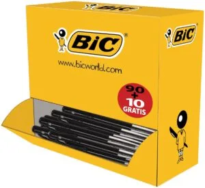 Bic M10 Clic balpen zwart met clip en drukknop, voordeelpak van 100 stuks
