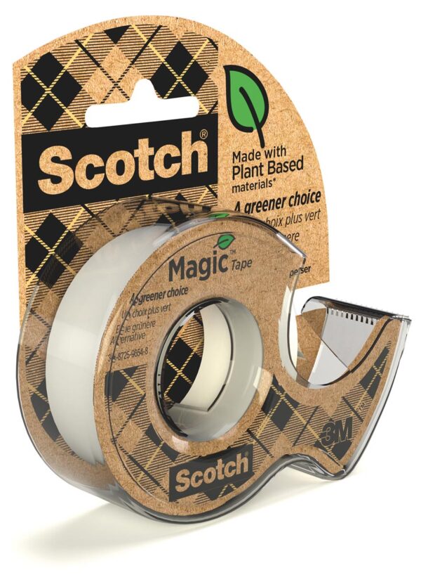 Plakband Magic Tape A greener choice ft 19 mm x 15 m, op dispenser van 100 % gerecycleerd plastic - Afbeelding 2
