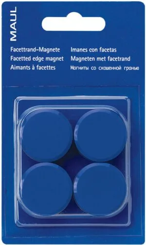 Blister met vier blauwe Maul magneet Solid magneten van 32 mm
