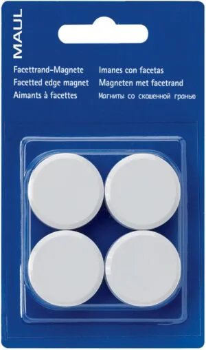 Twee witte Maul magneet Solid magneten van 38 mm op blister