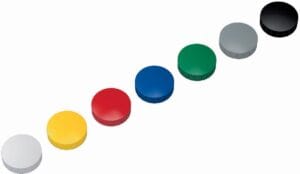 Doos met tien Maul magneetjes Solid van 38 mm in geassorteerde kleuren