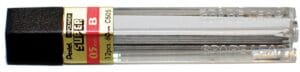 Etui van 12 Pentel potloodstiften van 0,5 mm met hardheid 2B