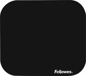 Zwarte Fellowes muismat van 23 × 19 cm met polyester bovenzijde