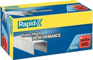 Doos Rapid nietjes 24/8 met 5.000 zilverkleurige gegalvaniseerde nietjes