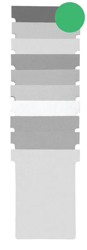 Groene Nobo T-planbordkaarten index 1,5 van 53 × 45 mm, pak van 100 stuks