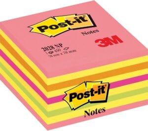 Post-it Notes kubus met 450 vel in roze, geel, oranje, fuchsia en groen