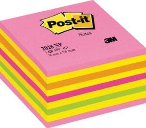 Post-it Notes kubus - 450 vel, 76 × 76 mm, roze-geel tinten — productfoto 2