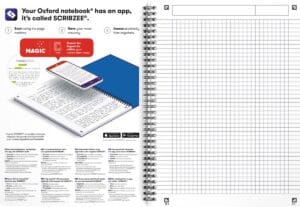 Oxford Office Essentials spiraalschrift B5 17,6 × 25 cm - geruit 5 mm, 180 bladzijden, 90 vel — productfoto 2