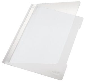 Witte Leitz snelhechtmap A4 met transparant voorblad en metalen mechanisme