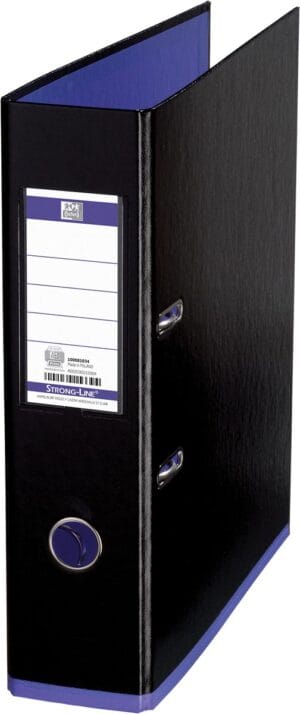 Oxford MyColour ordner A4 in zwart-paars met rug van 8 cm en hefboommechanisme