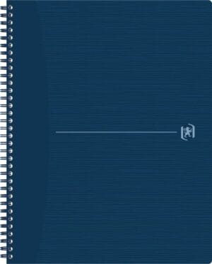 Oxford Origin spiraalschrift A4+ in blauw met geruite bladzijden en spiraalbinding