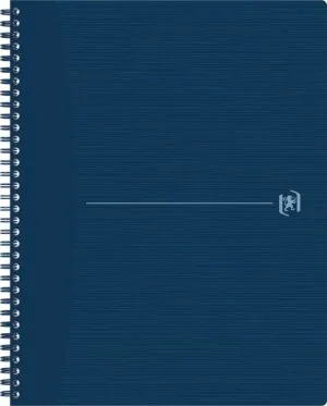 Oxford Origin spiraalschrift A4+ in blauw met geruite bladzijden en spiraalbinding