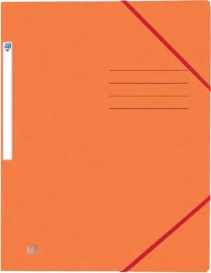 Oranje Oxford Top File+ elastomap voor A4 met elastosluiting en rugetiket
