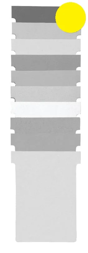 Gele Nobo T-planbordkaarten index 2 van 85 × 60 mm, pak van 100 stuks