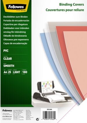 Fellowes transparante PVC schutbladen A4 van 180 micron, pak van 25 stuks